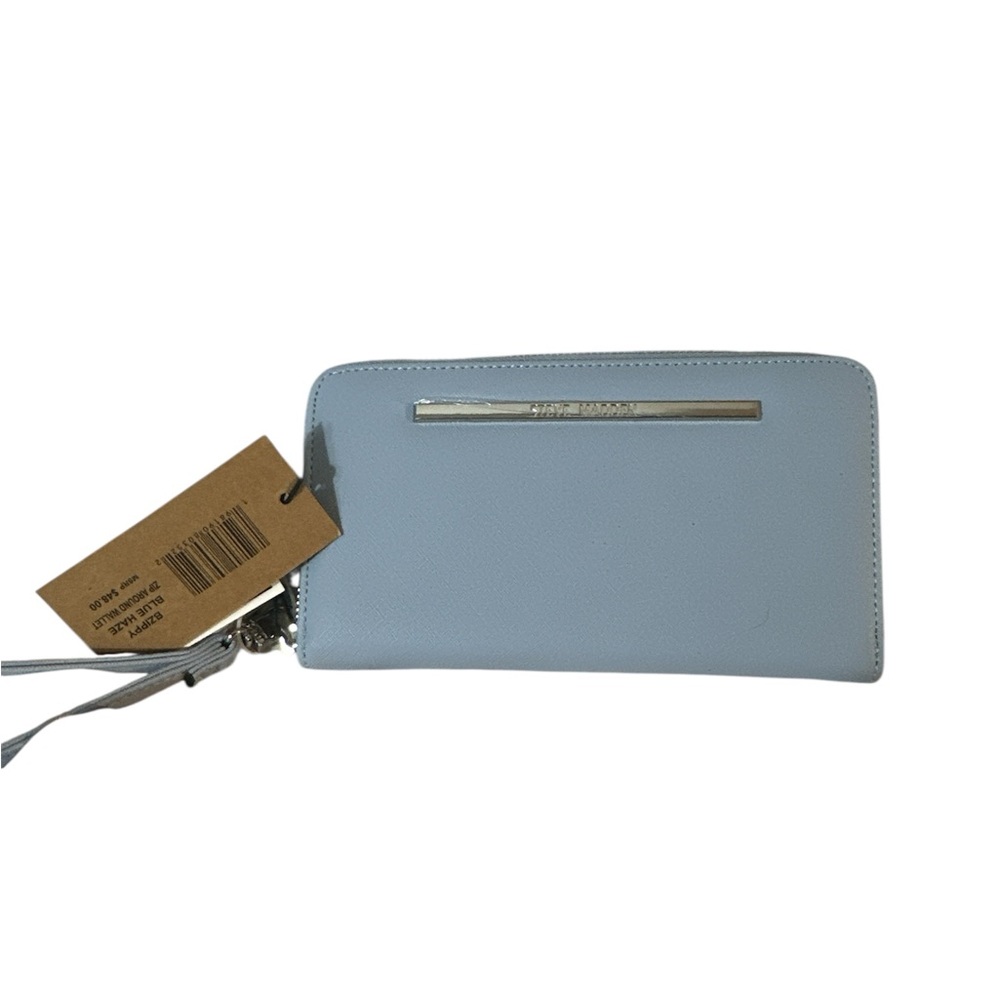 NWT Steve Madden Blue Wallet Compact Design zip around large wallet nice